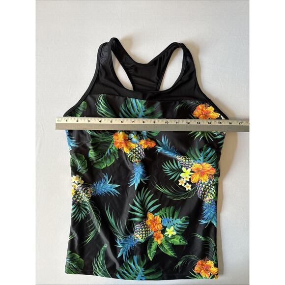 Yonique NWT Women's M Hawaiian Tropical Swim Suit Tankini Built In Bra Racerback - Picture 10 of 12